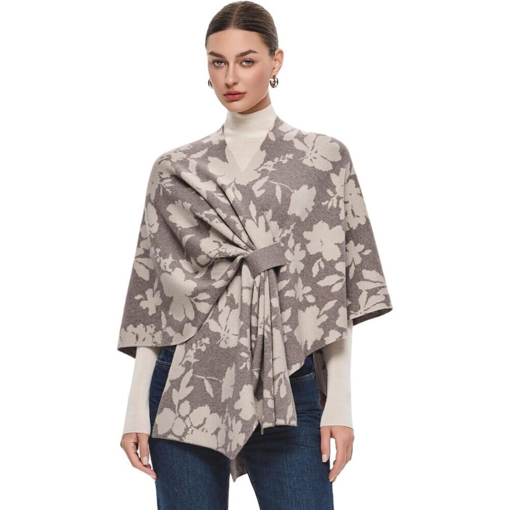 Women's Oatmeal Barley Twist 1 Elegant Sweater Spring Fall Winter Shawl Wraps